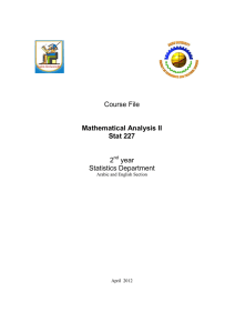 S227 - Mathematical Analysis 2