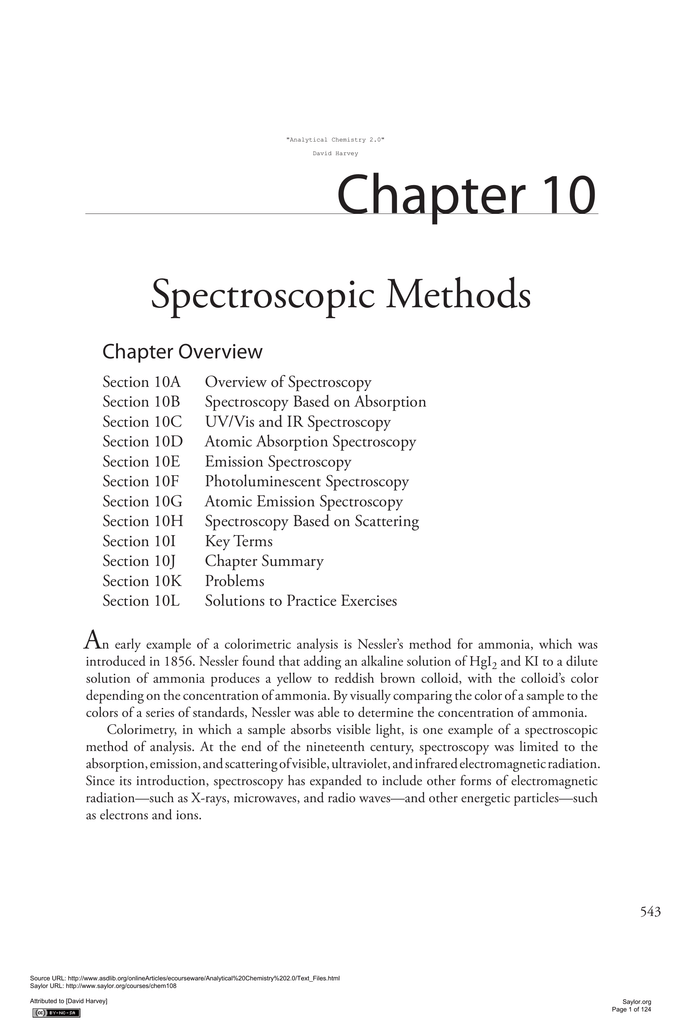 101 Overview Of Spectroscopy Chemistry Libretexts