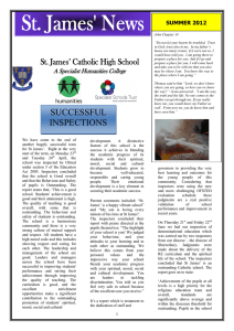 Summer Newsletter 2012 - St James` Catholic High School