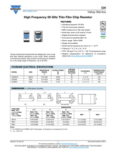 CH High Frequency 50 GHz Thin Film Chip Resistor