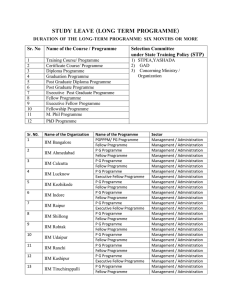 STUDY LEAVE (LONG TERM PROGRAMME)