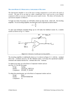 Operational Amplifiers in Multisim