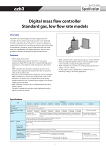 Digital mass flow controller Standard gas, low flow rate models