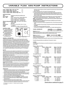 VARIABLE FLOW MINI-PUMP INSTRUCTIONS