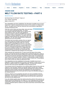 Melt Flow Rate Testing—Part 6