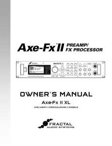 Axe-Fx II Owner`s Manual