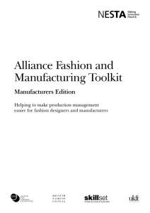 Alliance Fashion and Manufacturing Toolkit: Manufacturers Edition