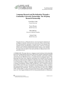 Language research and revitalization through a community