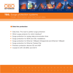 TBS. Surge protection systems/Data line protection