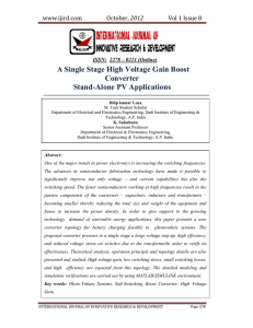 A Single Stage High Voltage Gain Boost Converter Stand