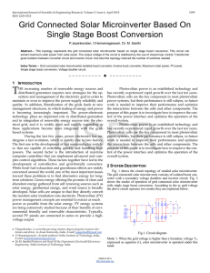 Grid Connected Solar Microinverter Based On Single Stage Boost