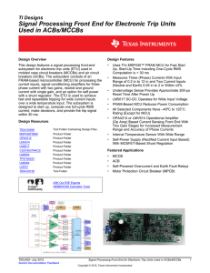 Signal Processing Front End for Electronic Trip Units Used in ACBs