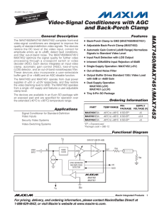 MAX7450/MAX7451/MAX7452 Video-Signal Conditioners with AGC