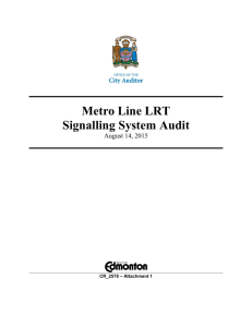 Metro Line LRT Signalling System Audit