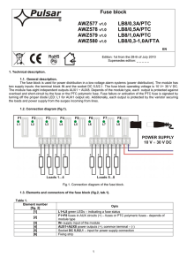 Fuse block AWZ577 v1.0 LB8/0,3A/PTC