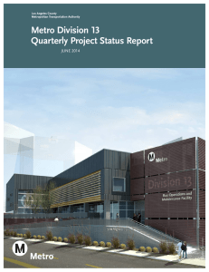 Metro Division 13 Quarterly Project Status Report