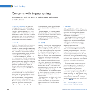 Concerns with impact testing