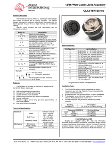 12/16 Watt Cabin Light Assembly CL12/16W Series