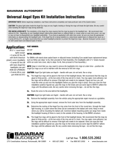 Universal Angel Eyes Kit Installation Instructions