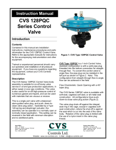 CVS 128PQC Series Control Valve