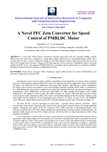 A Novel PFC Zeta Converter for Speed Control of PMBLDC Motor