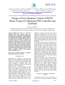 Design of Four Quadrant Control of BLDC Motor Using GA