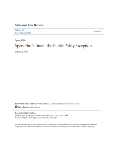 Spendthrift Trusts-The Public Policy Exception