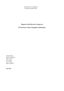 Report of the Review Group on IT Services in the Computer Laboratory