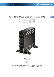 Pure Sine Wave Line Interactive UPS Manual EN Uninterruptible