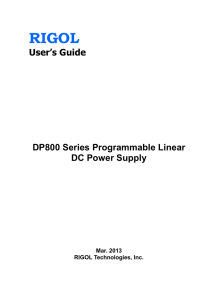 User`s Guide DP800 Series Programmable Linear DC Power Supply