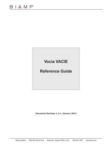 Vocia VACIE Reference Guide