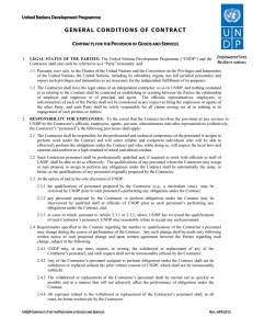 UNDP General Terms and Conditions