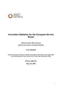 Innovation Indicators for the European Service Sector