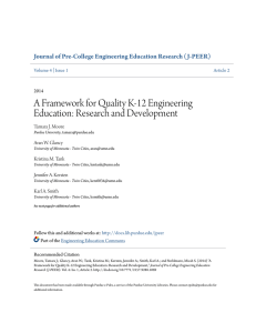 A Framework for Quality K-12 Engineering Education - Purdue e-Pubs