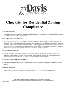 Checklist for Residential Zoning Compliance