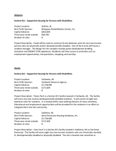 Alabama Section 811 - Supportive Housing for Persons