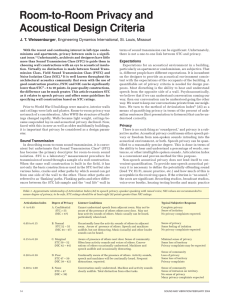 Room-to-Room Privacy and Acoustical Design Criteria