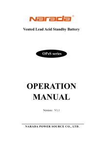 OPzS Operation Manual