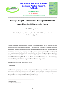 Battery Charger Efficiency and Voltage Behaviour in Vented Lead