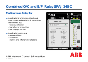 Combined O/C and E/F Relay SPAJ 140 C