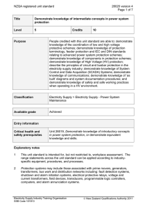 NZQA registered unit standard 26020 version 4 Page 1 of 7 Title