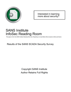 Results of the SANS SCADA Security Survey