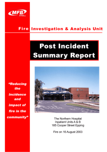 Post Incident Summary Report