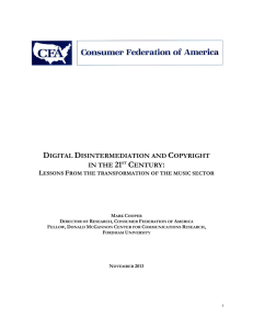 digital disintermediation and copyright in the 21st century