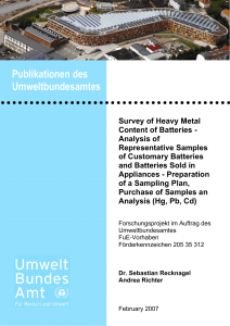 Publikationen des Umweltbundesamtes Survey of Heavy Metal