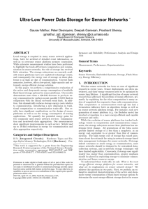 Ultra-Low Power Data Storage for Sensor Networks