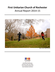 First Unitarian Church of Rochester Annual Report 2014-15