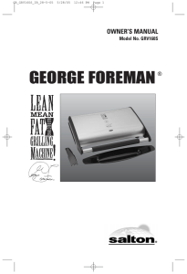 george foreman - Applica Use and Care Manuals