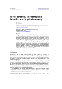 Vector potential, electromagnetic induction and `physical meaning`