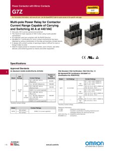 Multi-pole Power Relay for Contactor Current Range Capable of